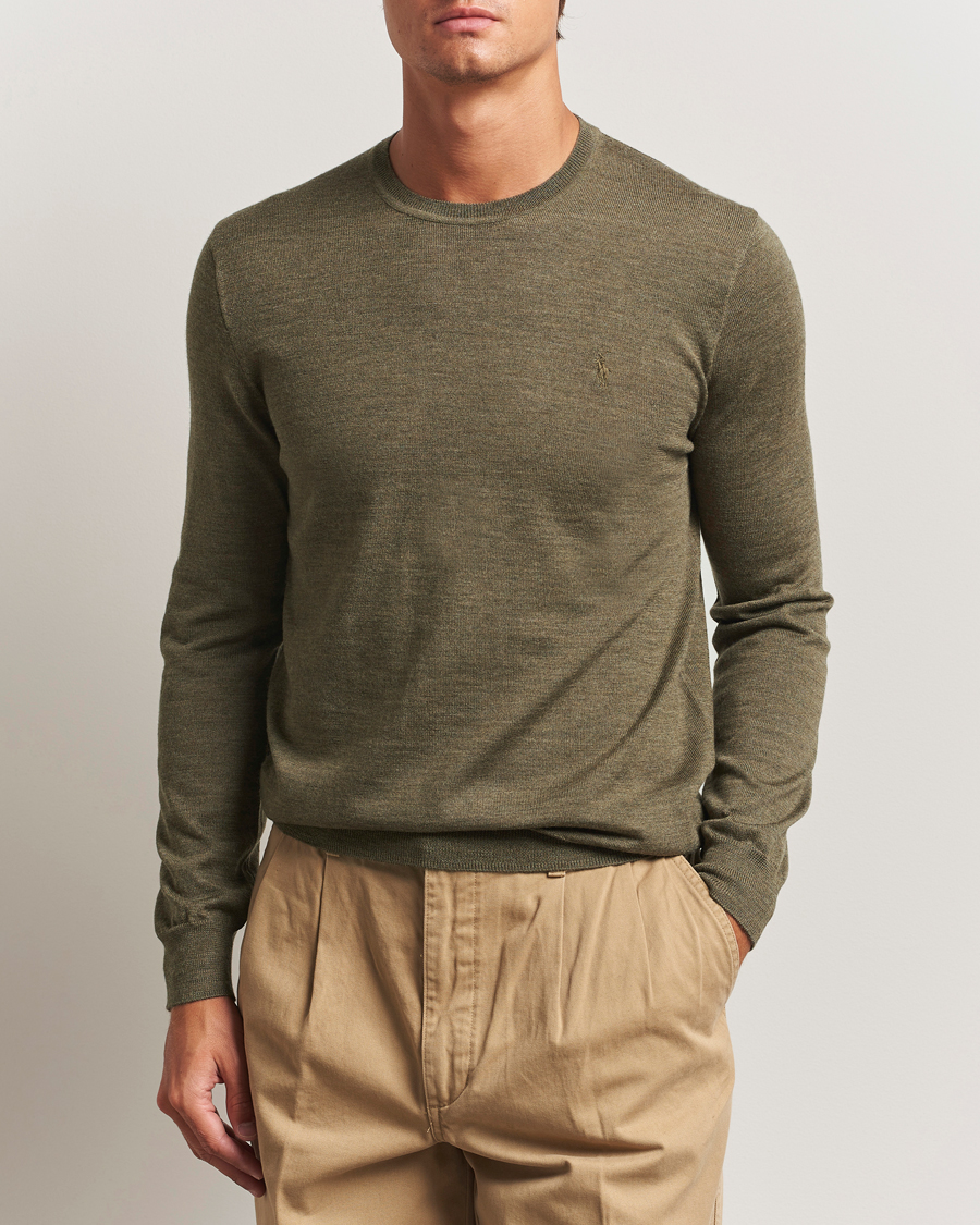 Herren | Pullover | Polo Ralph Lauren | Merino Crew Neck Pullover Cargo Olive Heather