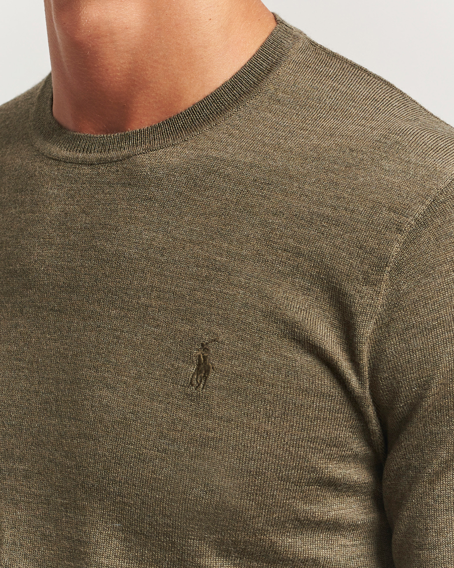 Herren | Pullover | Polo Ralph Lauren | Merino Crew Neck Pullover Cargo Olive Heather