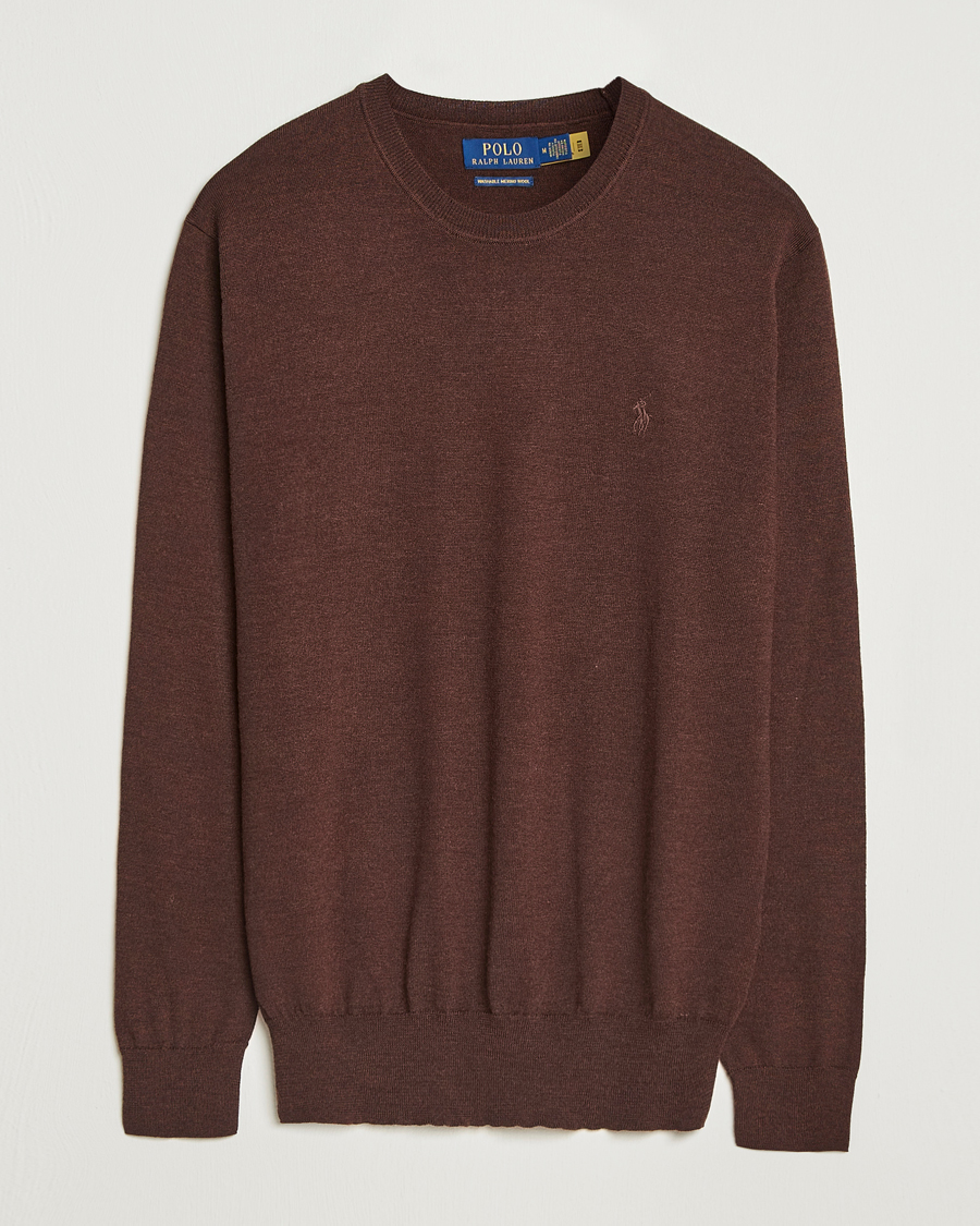 Herren | Pullover | Polo Ralph Lauren | Merino Crew Neck Pullover Burnt Brown Melange
