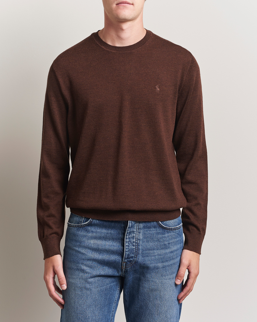 Herren | Pullover | Polo Ralph Lauren | Merino Crew Neck Pullover Burnt Brown Melange