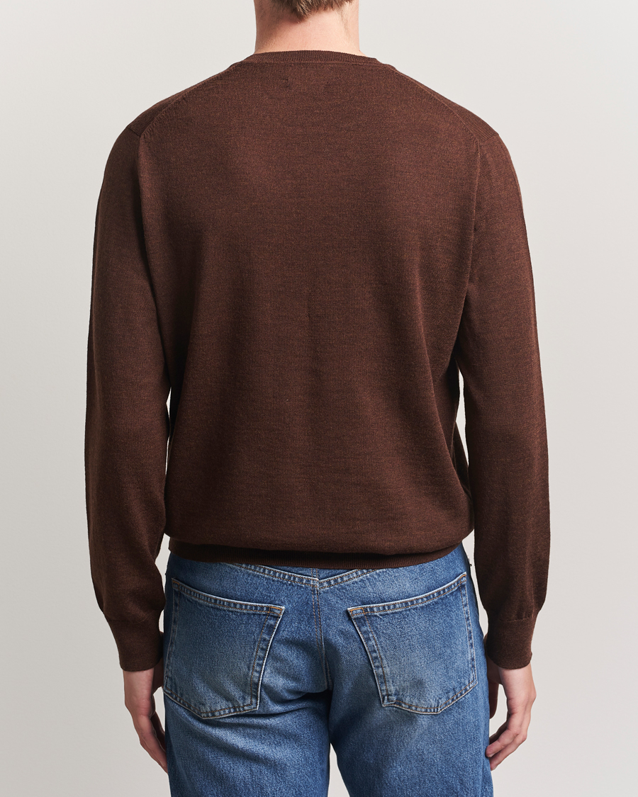 Herren | Pullover | Polo Ralph Lauren | Merino Crew Neck Pullover Burnt Brown Melange