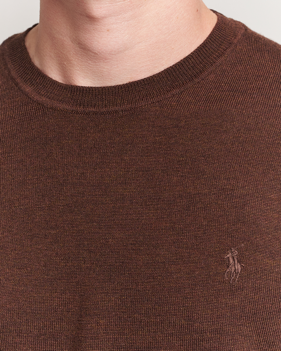 Herren | Pullover | Polo Ralph Lauren | Merino Crew Neck Pullover Burnt Brown Melange