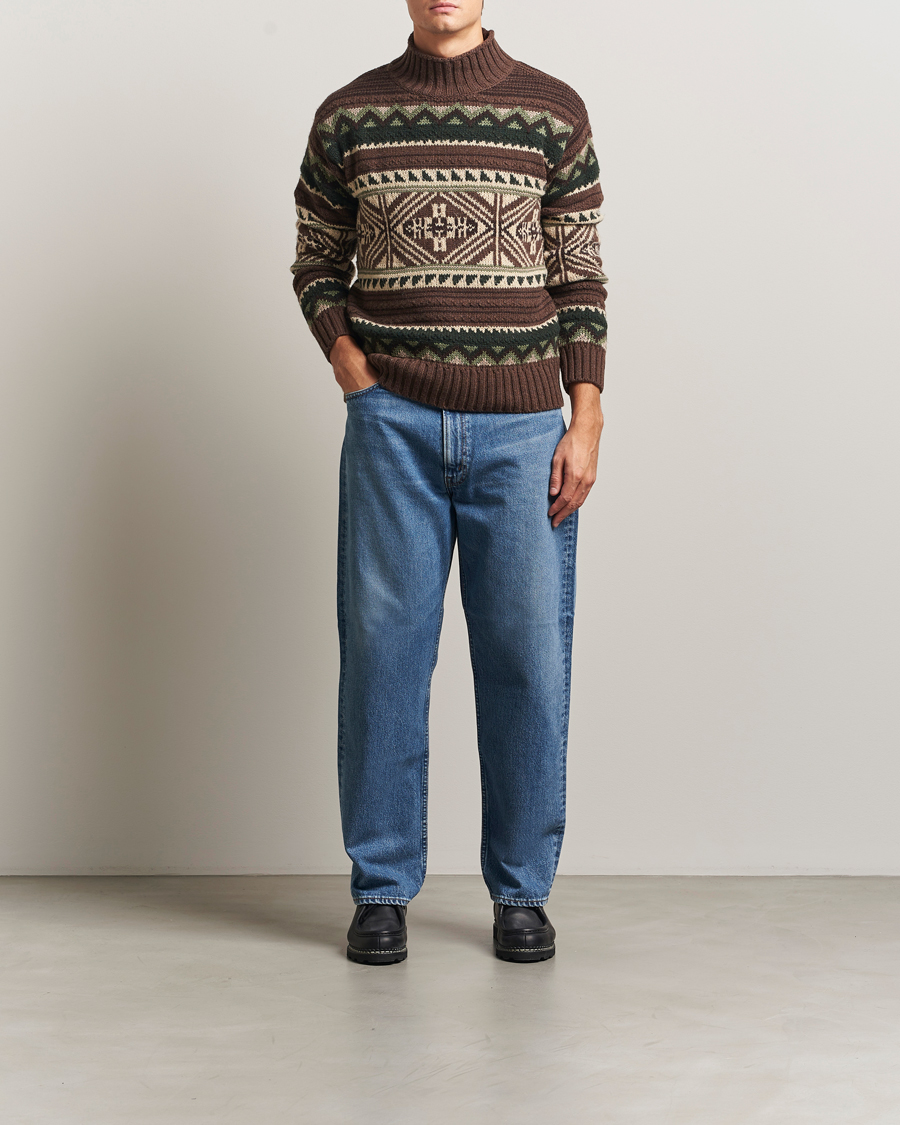Herren | Pullover | Polo Ralph Lauren | Wool Cotton Blend Sweater Brown Combo