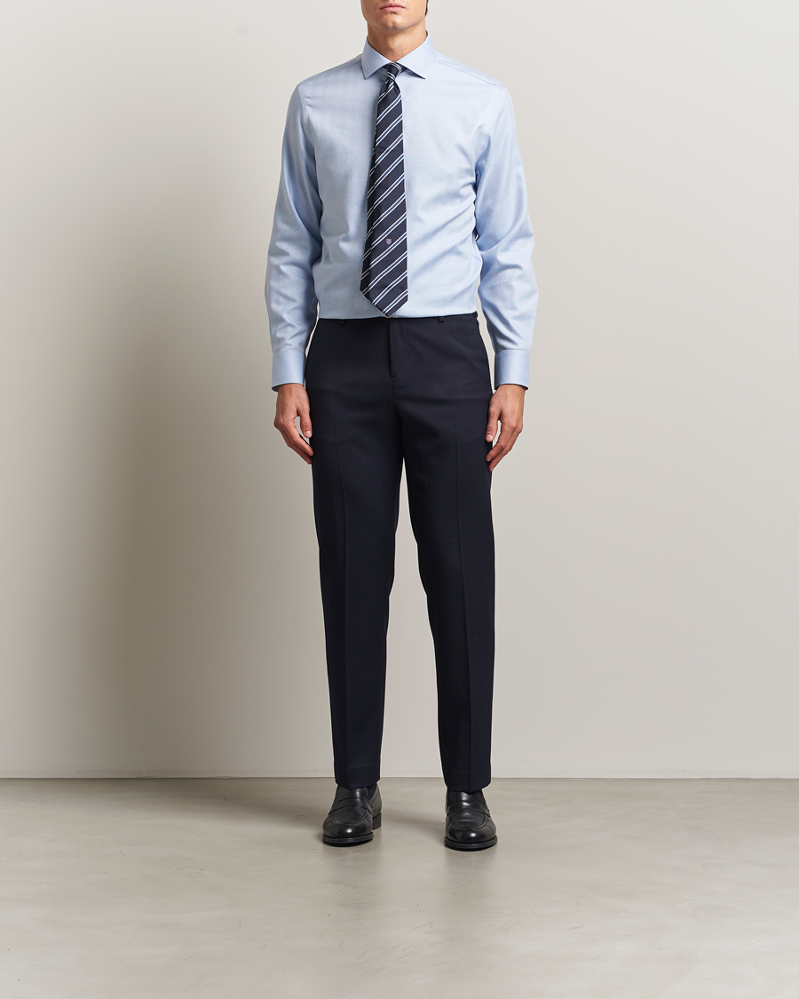 Herren | Hemden | Charles Tyrwhitt | Slim Fit Non Iron Herringbone Cut Away Shirt Sky
