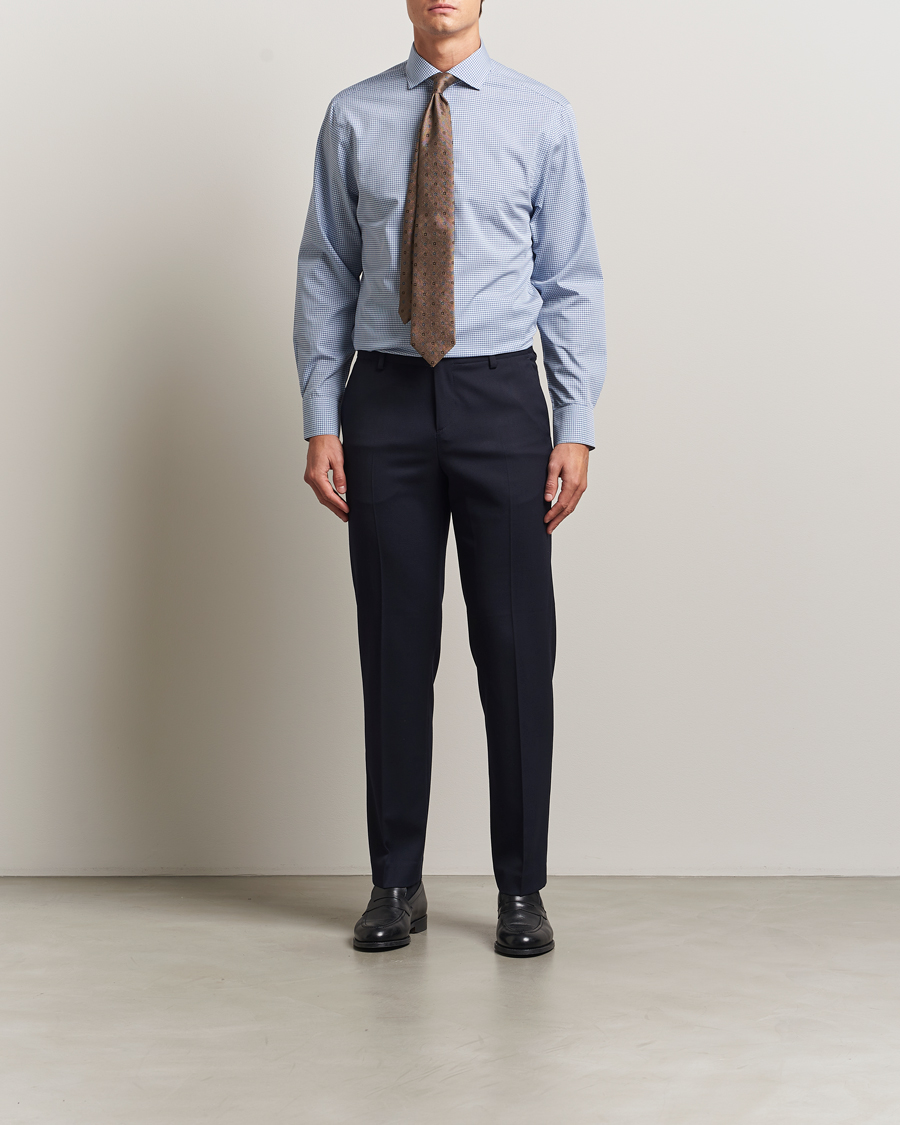 Herren | Hemden | Charles Tyrwhitt | Slim Fit Non Iron Poplin Gingham Shirt Royal Blue