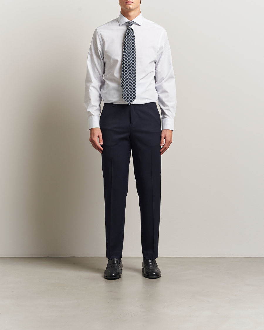 Herren | Hemden | Charles Tyrwhitt | Slim Fit Non Iron Poplin Check Shirt Ice Blue