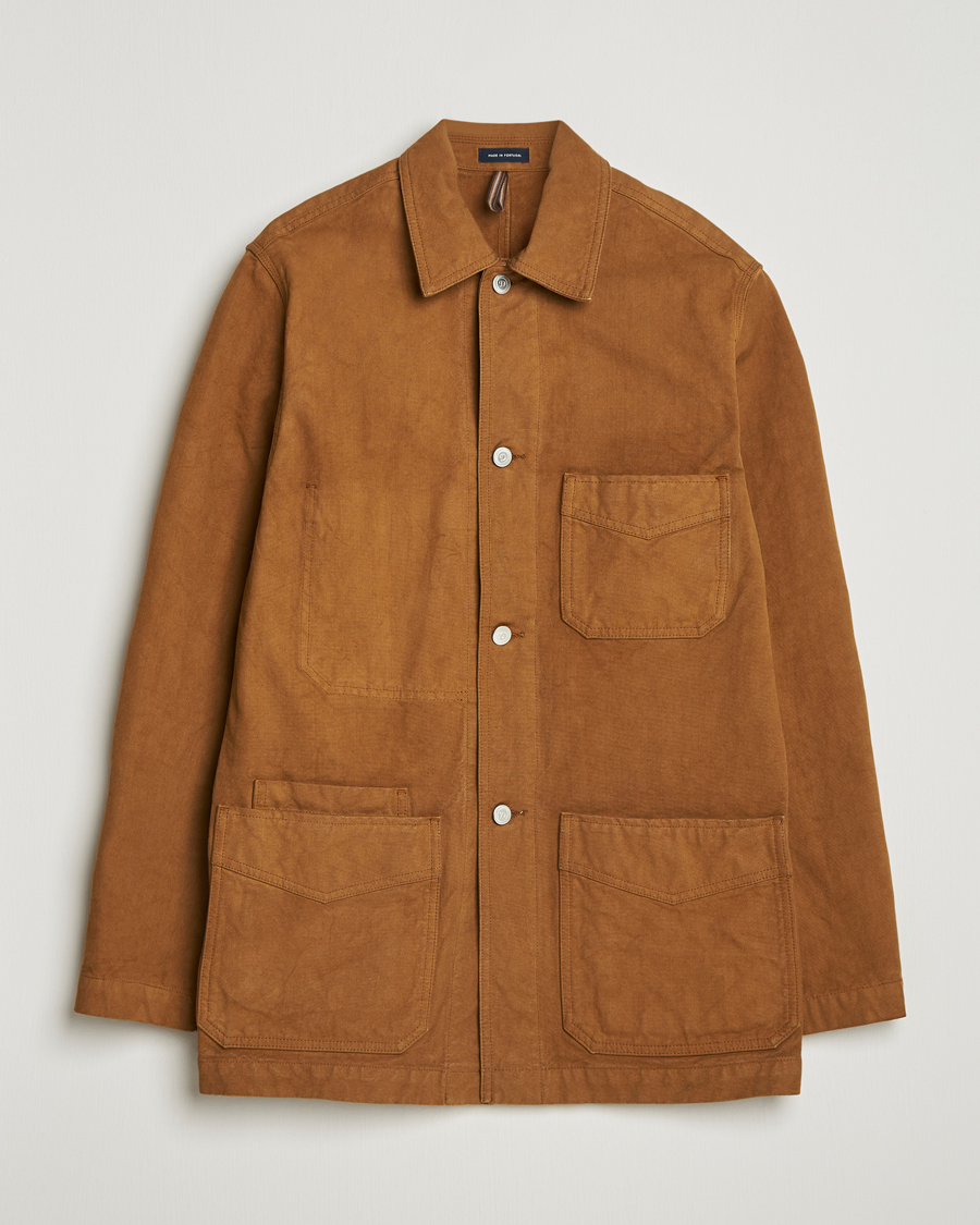 Herren | Jacken | Drake's | Duck Cotton Canvas Chore Coat Tobacco