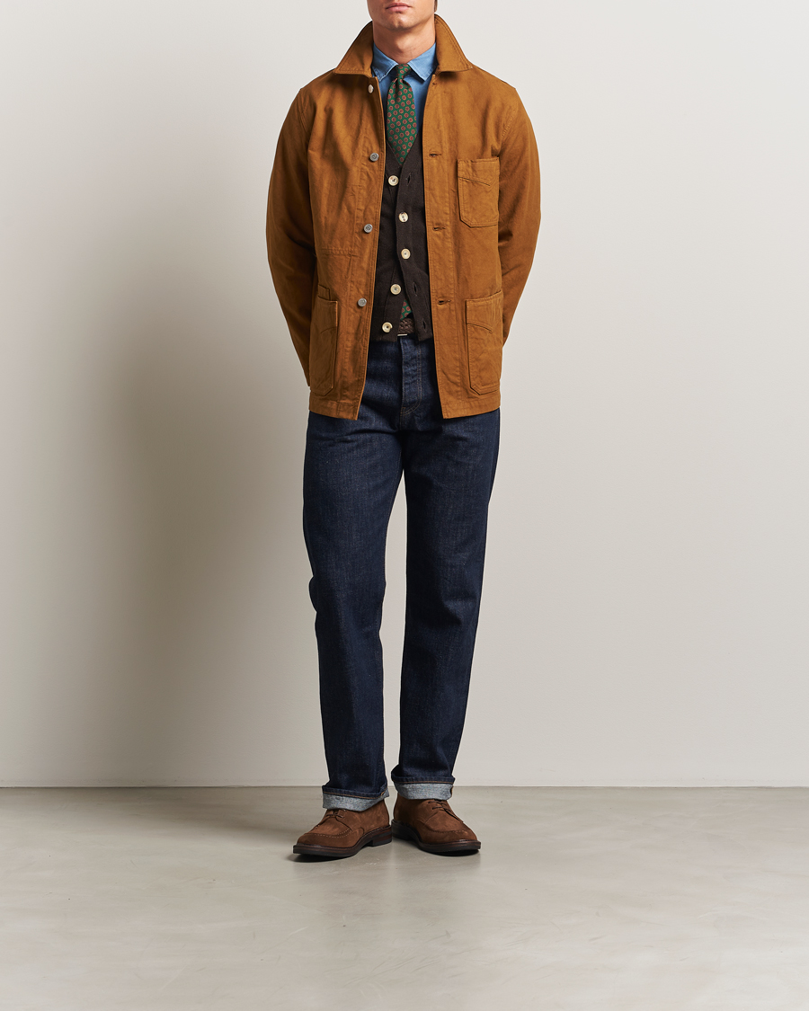 Herren | Jacken | Drake's | Duck Cotton Canvas Chore Coat Tobacco