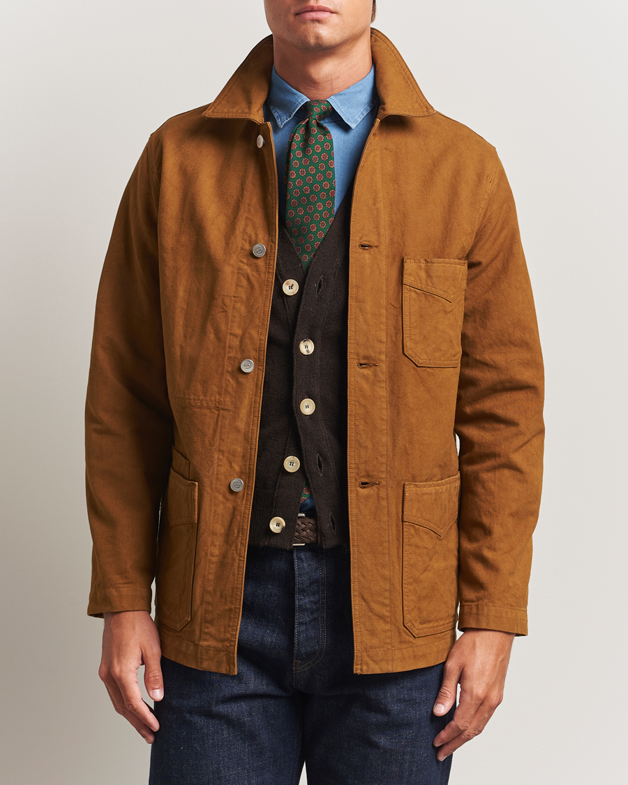 Herren | Jacken | Drake's | Duck Cotton Canvas Chore Coat Tobacco