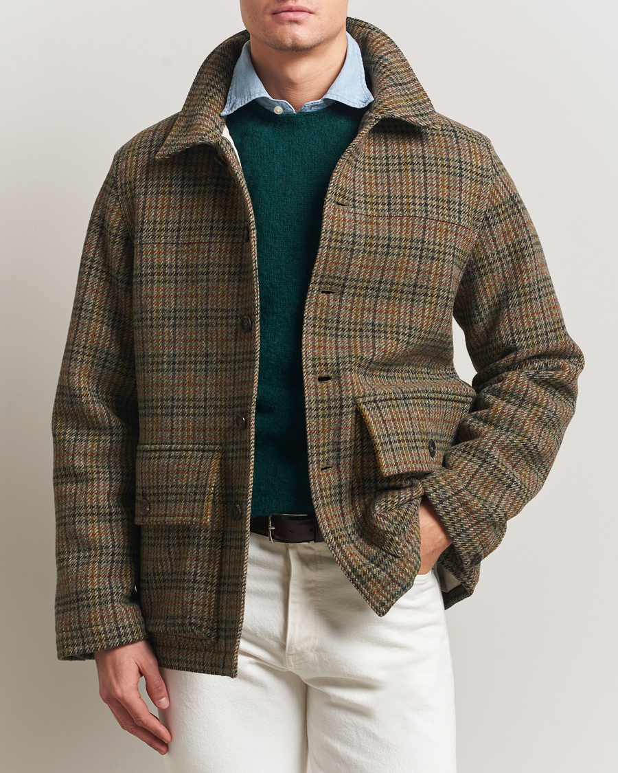 Herren | Jacken | Drake's | Check Tweed Donkey Chore Green