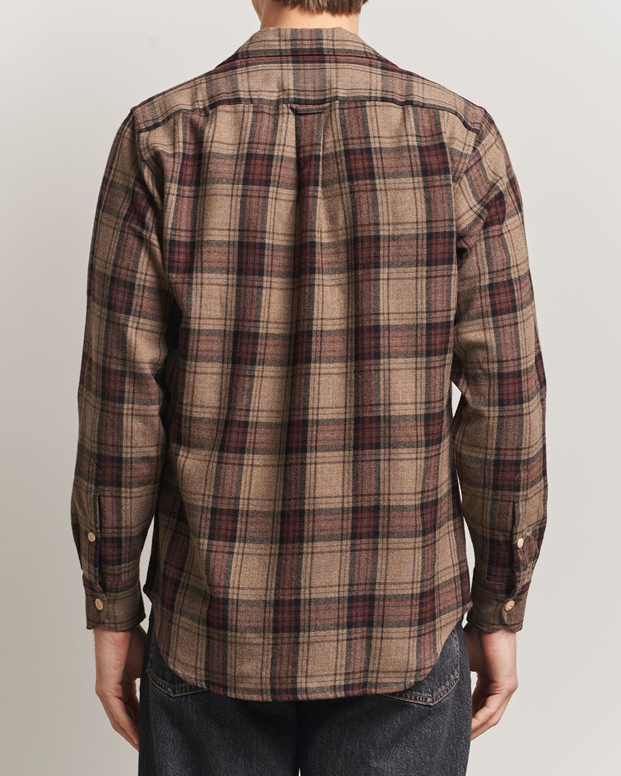 Herren | Hemden | Drake's | Wool Camp Collar Work Shirt Brown