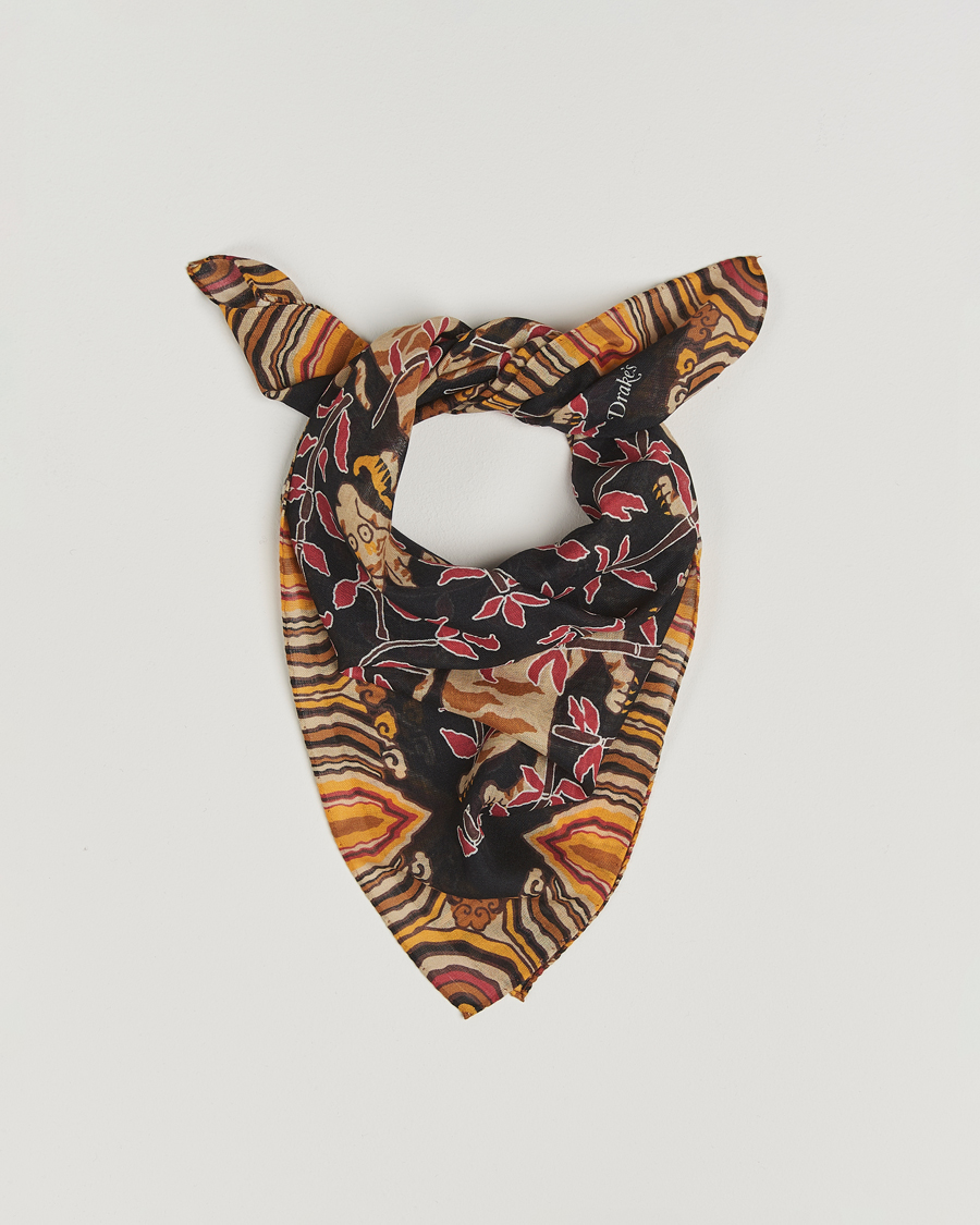 Herren | Drake's Tiger Bandana Black | Drake's | Tiger Bandana Black