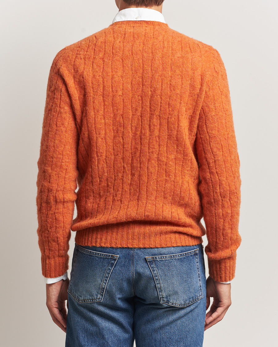 Herren | Pullover | Morris | Brushed Cable Sweater Orange