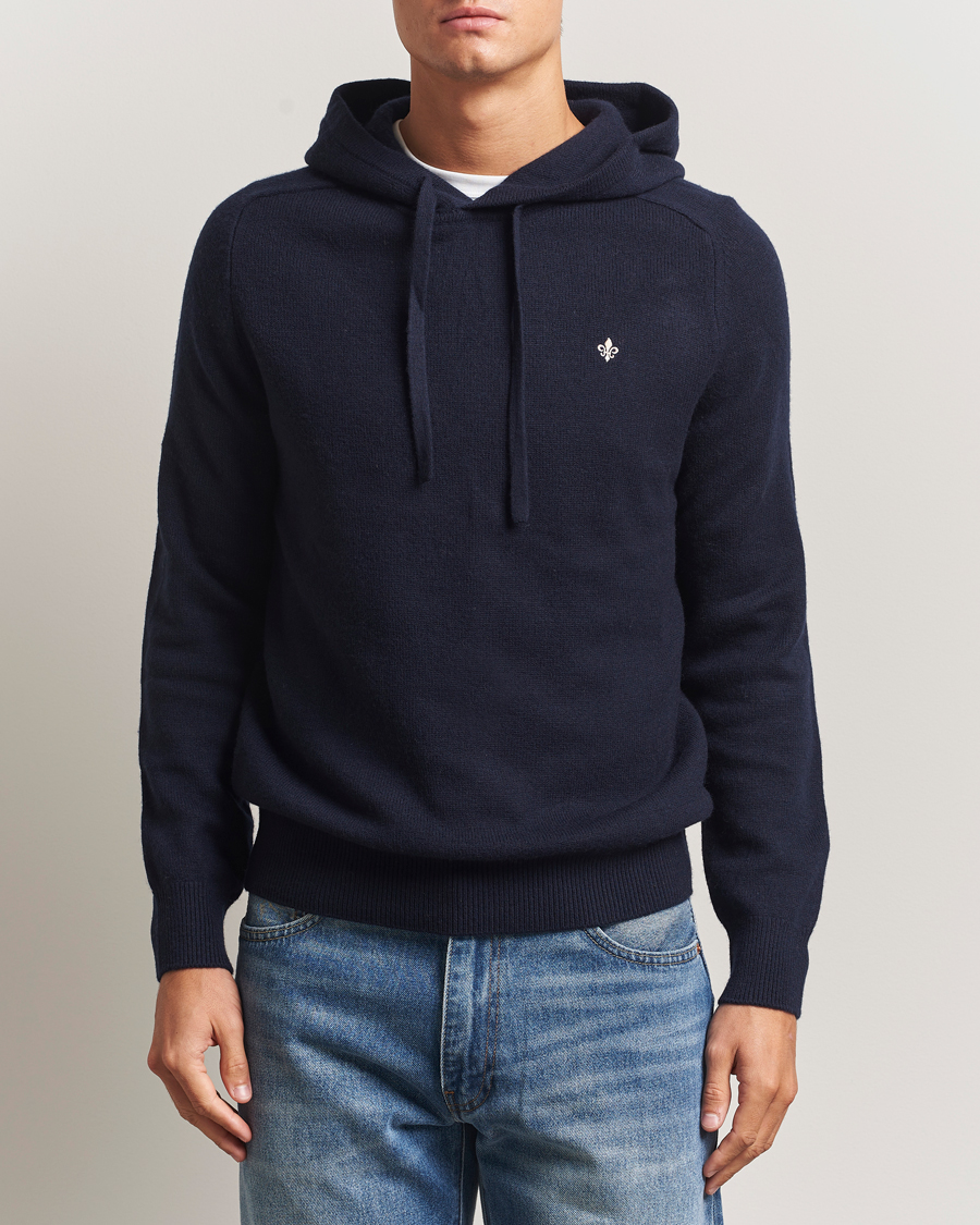 Herren | Pullover | Morris | Hertford Lambswool Hoodie Navy