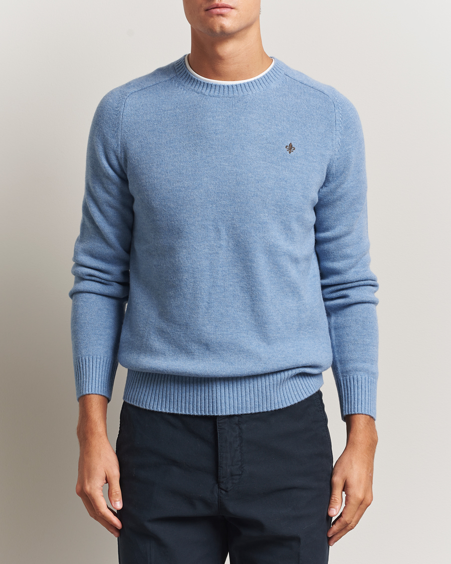 Herren | Pullover | Morris | Hertford Lambswool Merino Crew Neck Light Blue