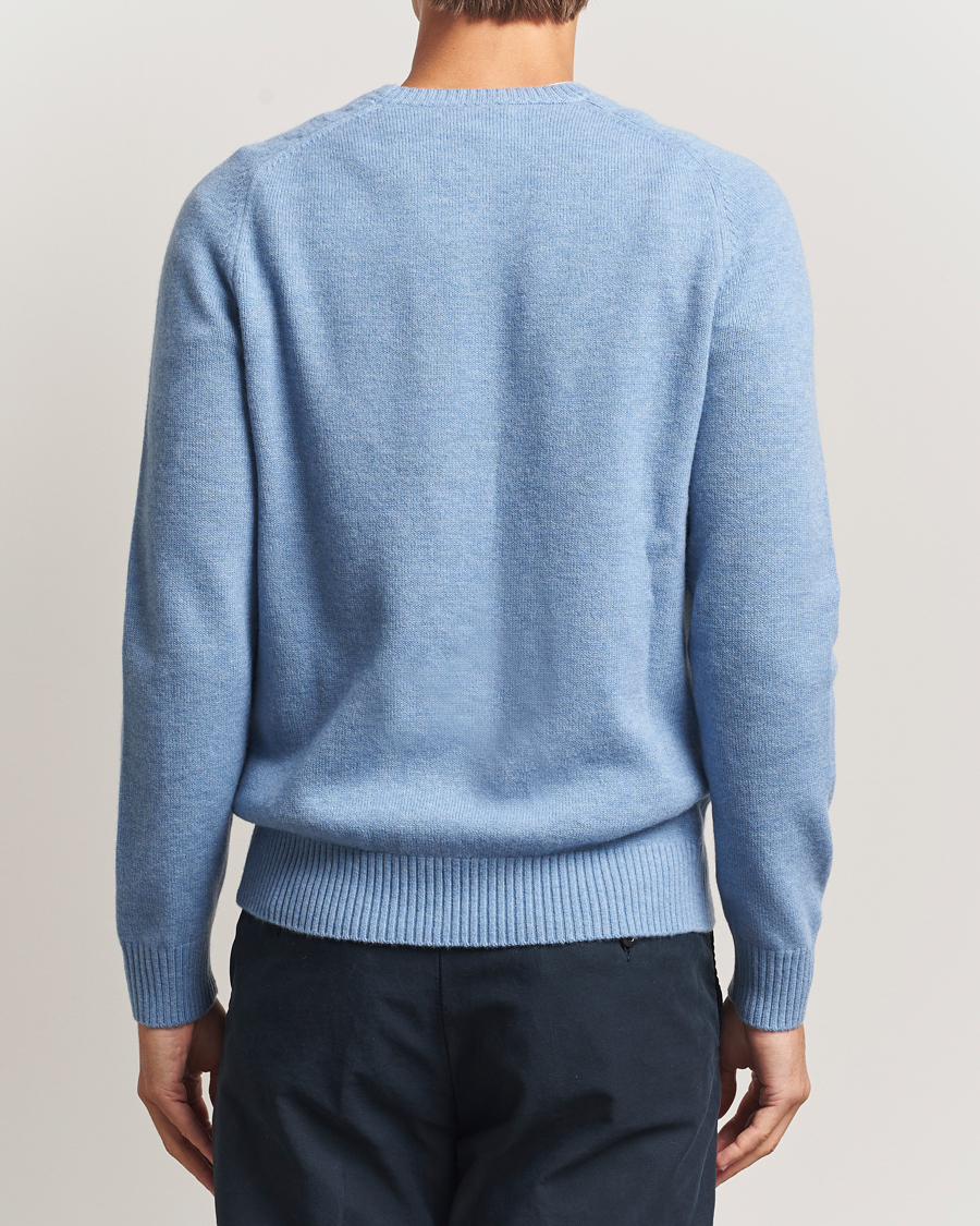 Herren | Pullover | Morris | Hertford Lambswool Merino Crew Neck Light Blue