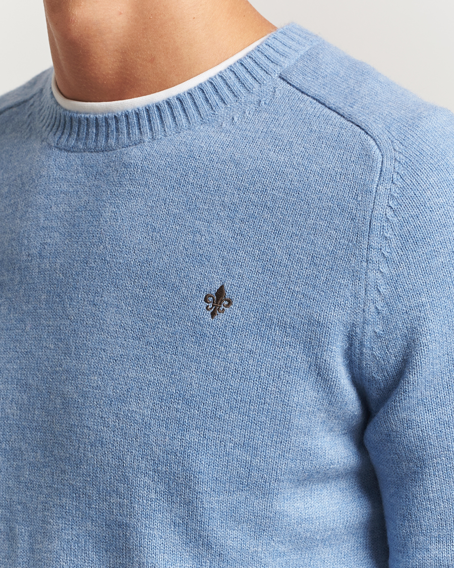 Herren | Pullover | Morris | Hertford Lambswool Merino Crew Neck Light Blue