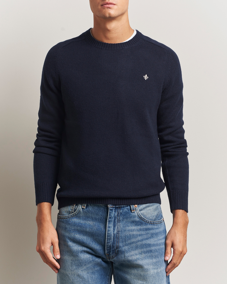 Herren | Pullover | Morris | Hertford Lambswool Merino Crew Neck Navy