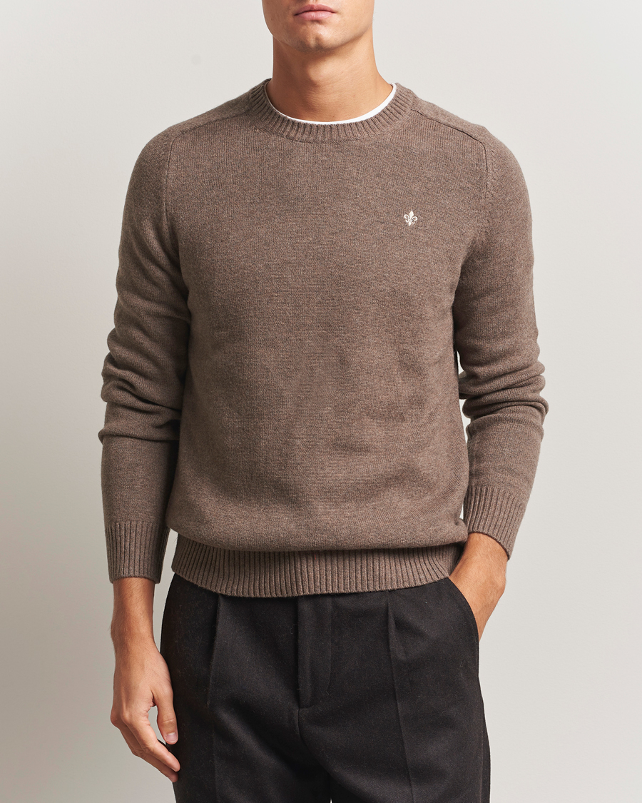 Herren | Pullover | Morris | Hertford Lambswool Merino Crew Neck Brown