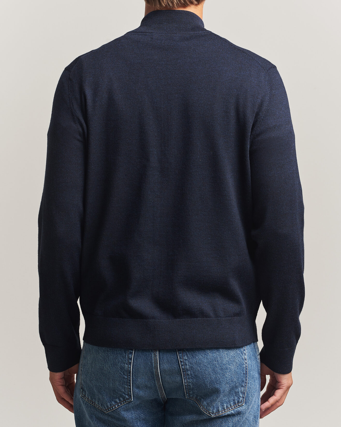 Herren | Pullover | Morris | Merino Full Zip Cardigan Navy