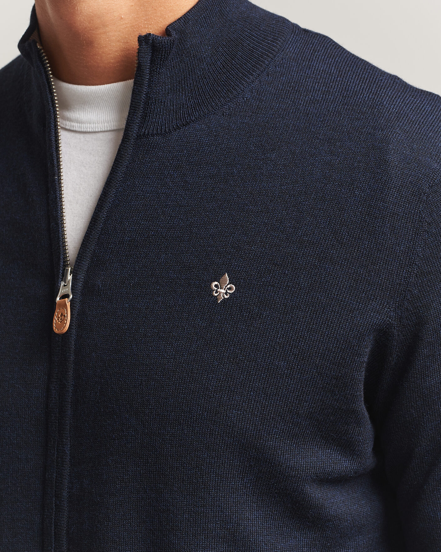 Herren | Pullover | Morris | Merino Full Zip Cardigan Navy