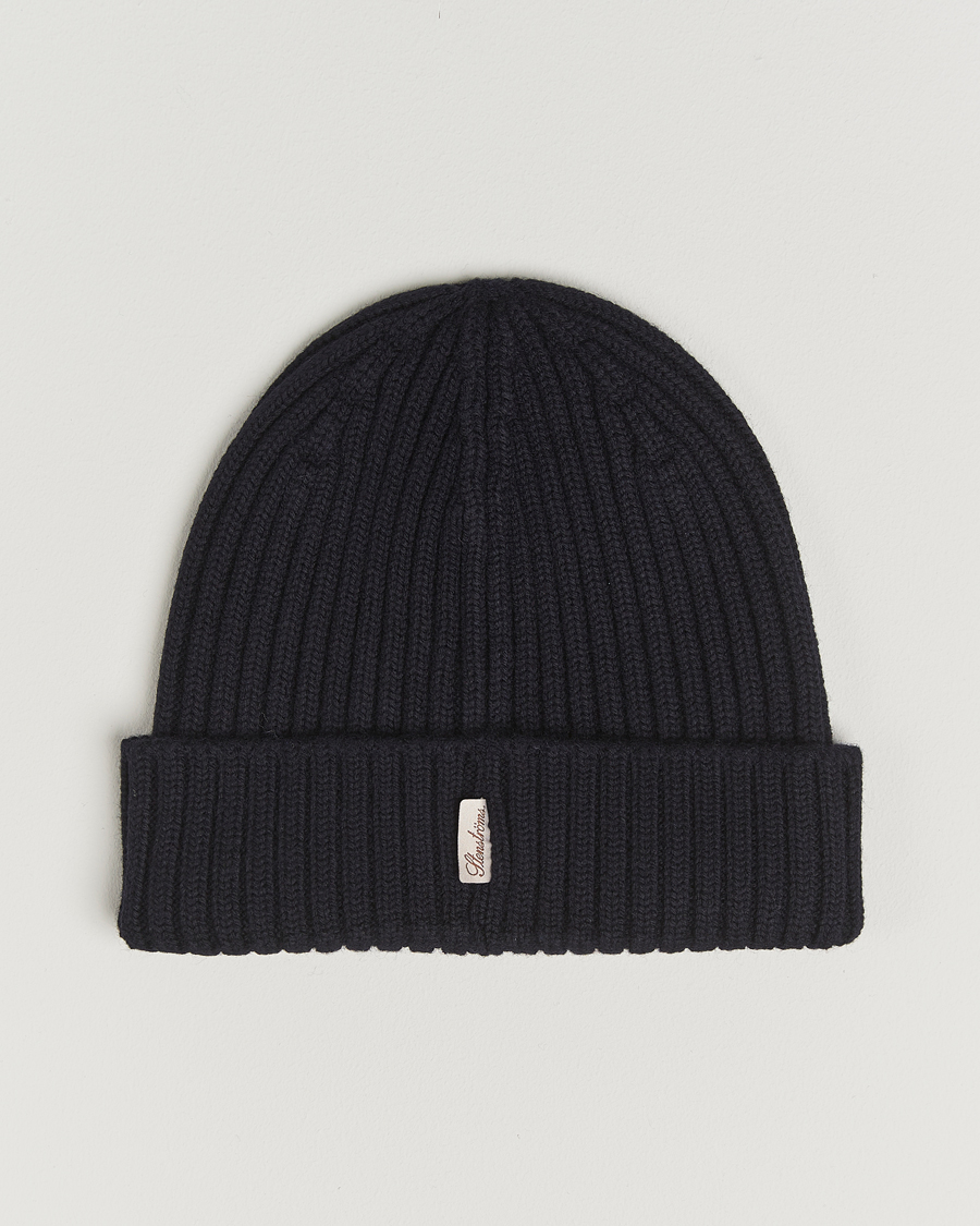 Herren | Mützen | Stenströms | Rib Knitted Merino Beanie Navy