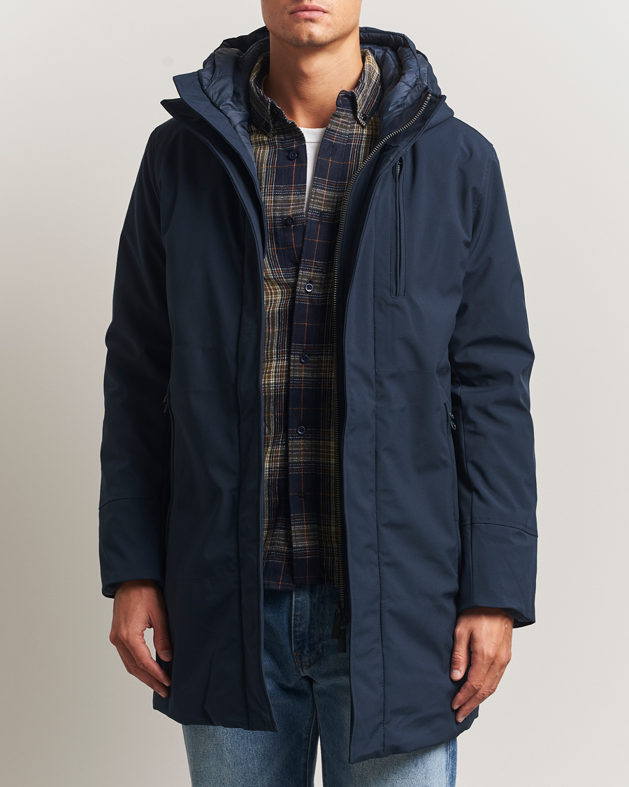 Herren | Jacken | KnowledgeCotton Apparel | Climateshell Padded Jacket Navy