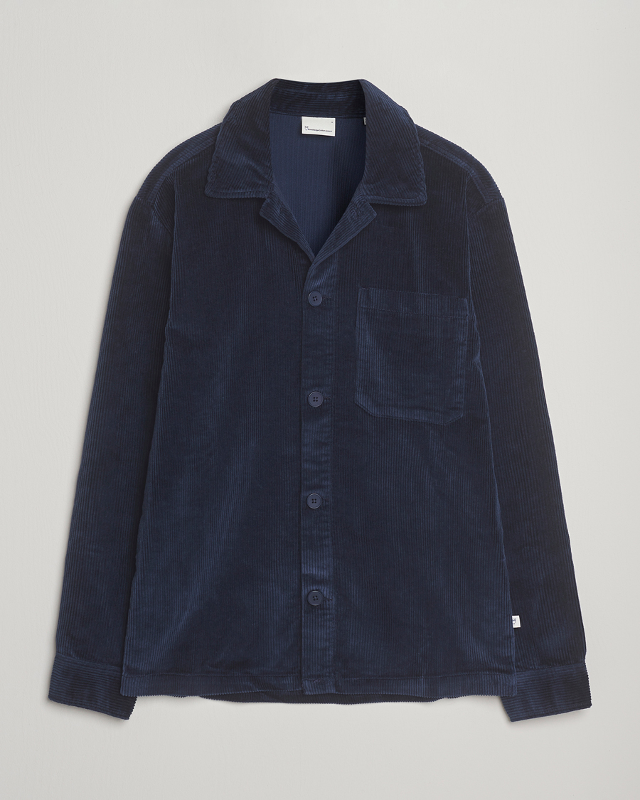 Herren | Hemden | KnowledgeCotton Apparel | Cotton Corduroy Overshirt Night Sky