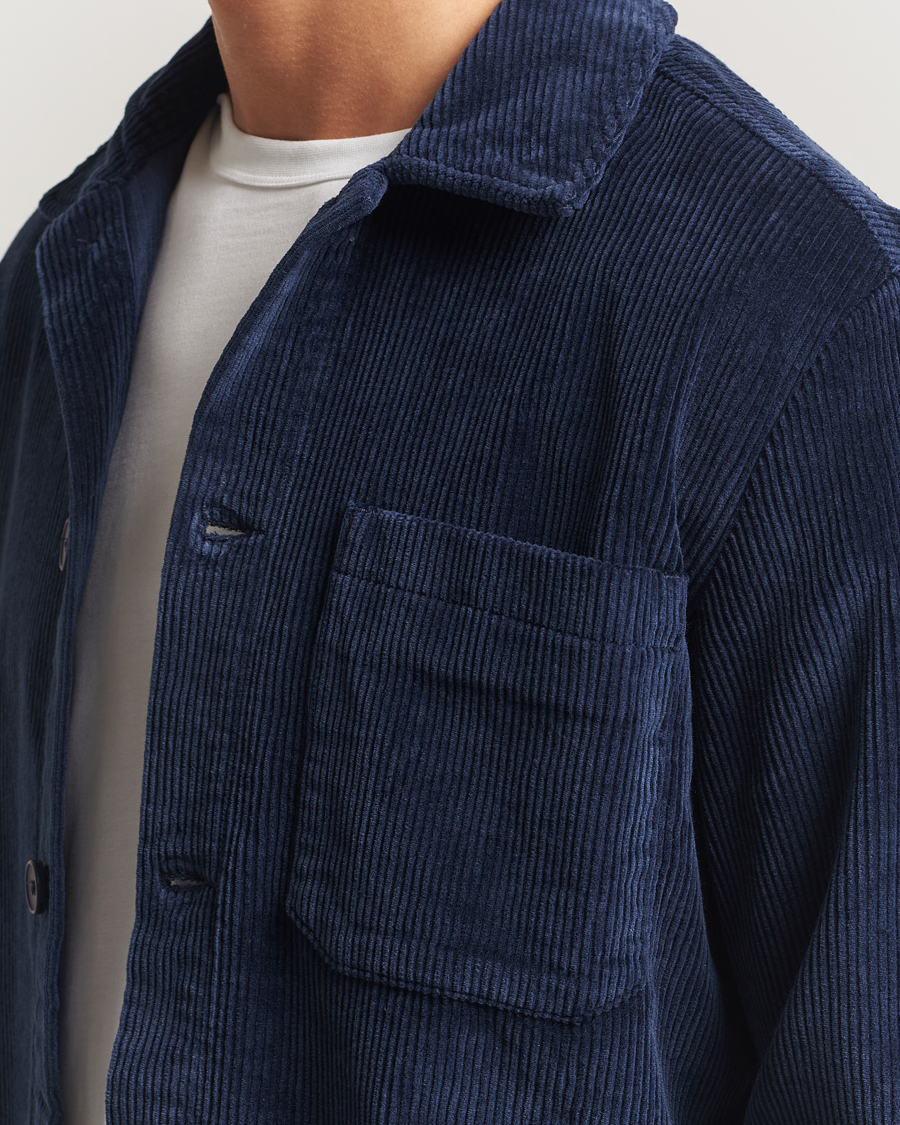 Herren | Hemden | KnowledgeCotton Apparel | Cotton Corduroy Overshirt Night Sky