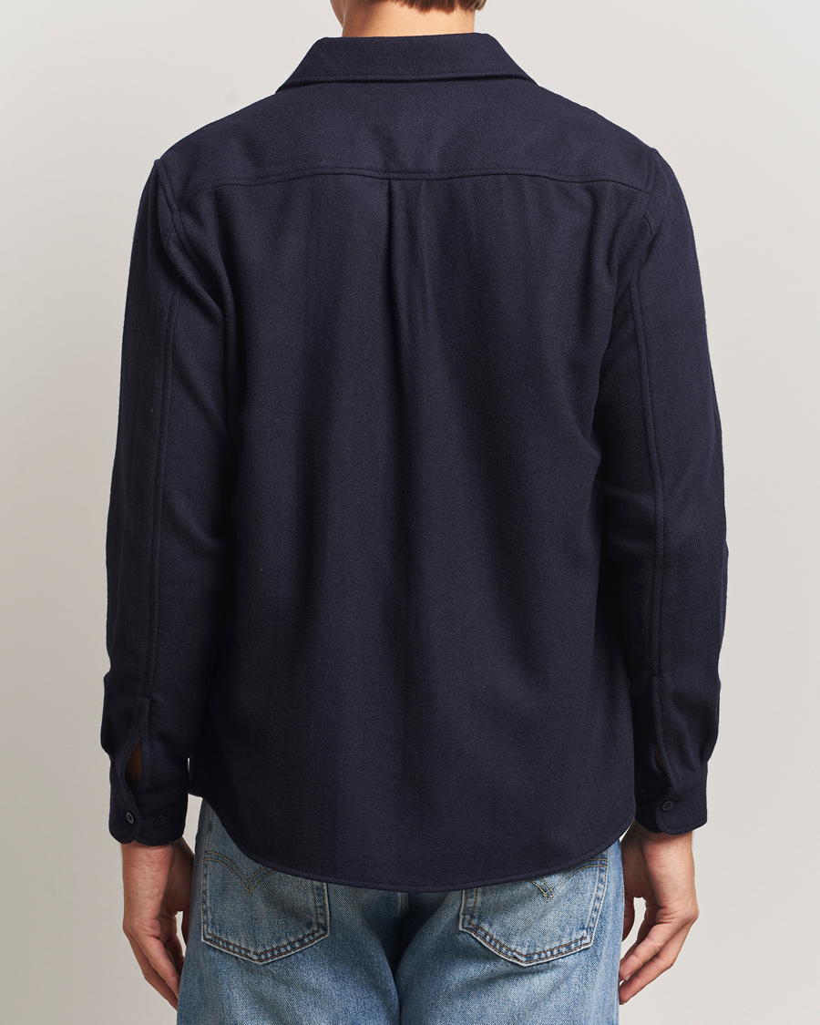 Herren | Hemden | KnowledgeCotton Apparel | Merino Wool Overshirt Night Sky