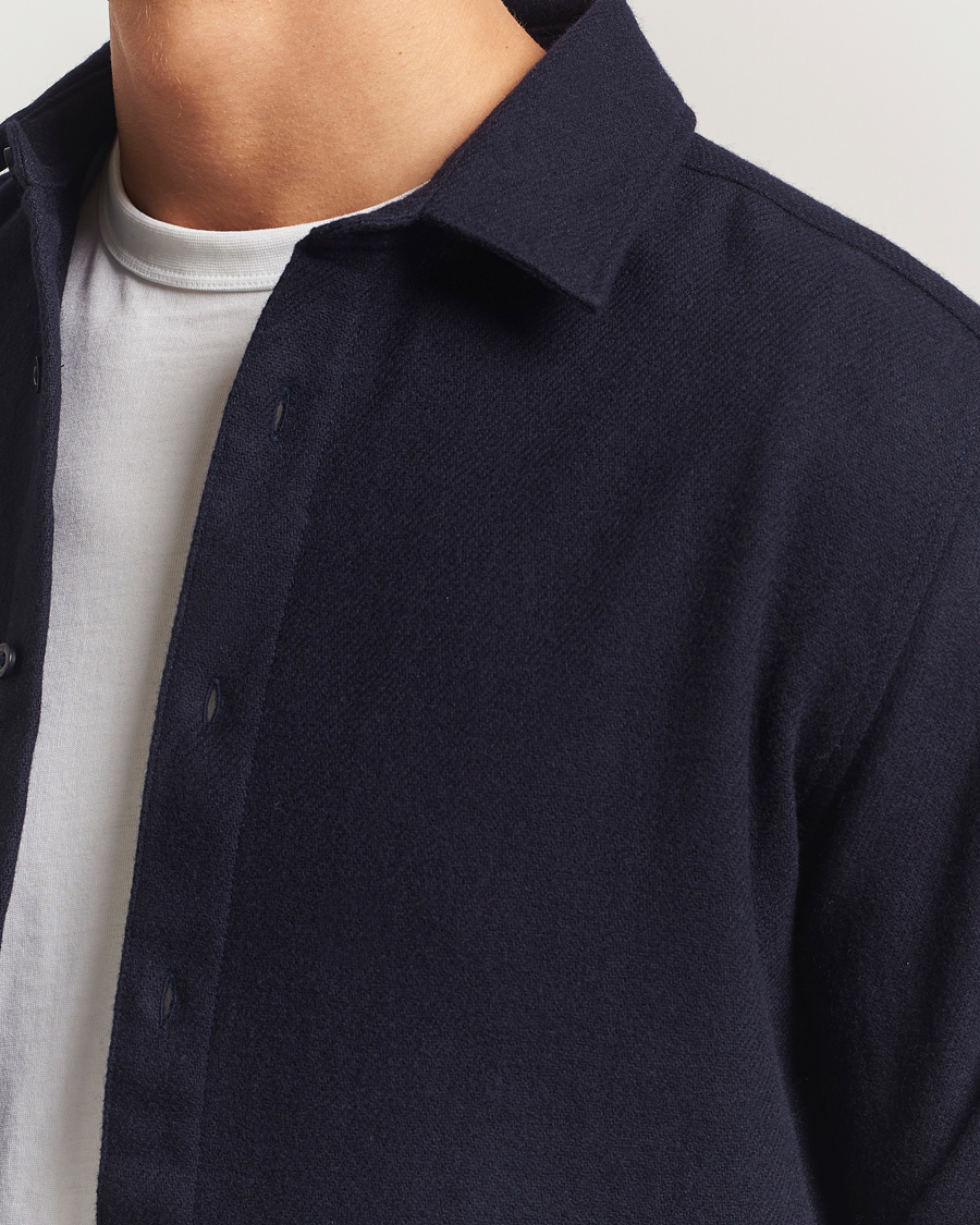 Herren | Hemden | KnowledgeCotton Apparel | Merino Wool Overshirt Night Sky