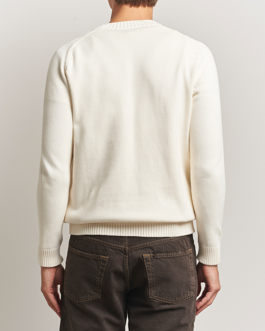 Herren | Pullover | KnowledgeCotton Apparel | Plain Knitted Cotton Crewneck Egret