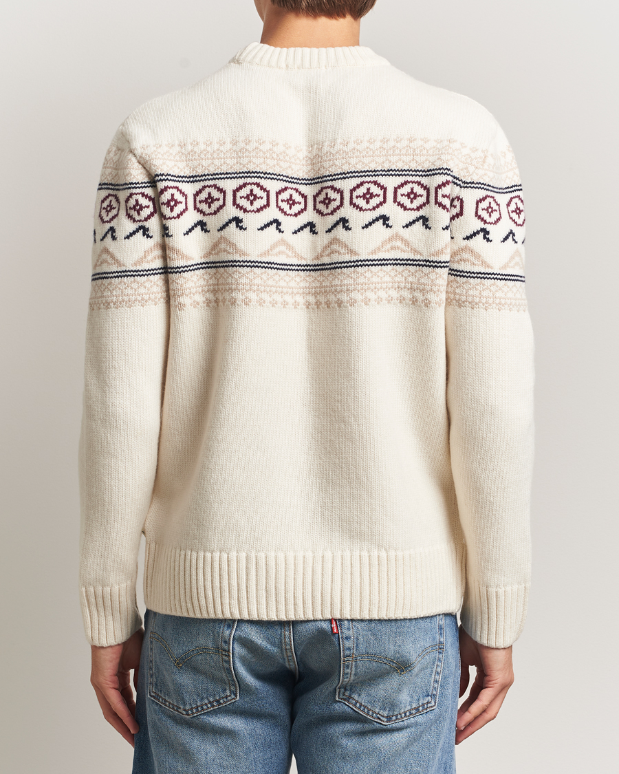 Herren | Pullover | KnowledgeCotton Apparel | Lambswool Knitted Crewneck Egret