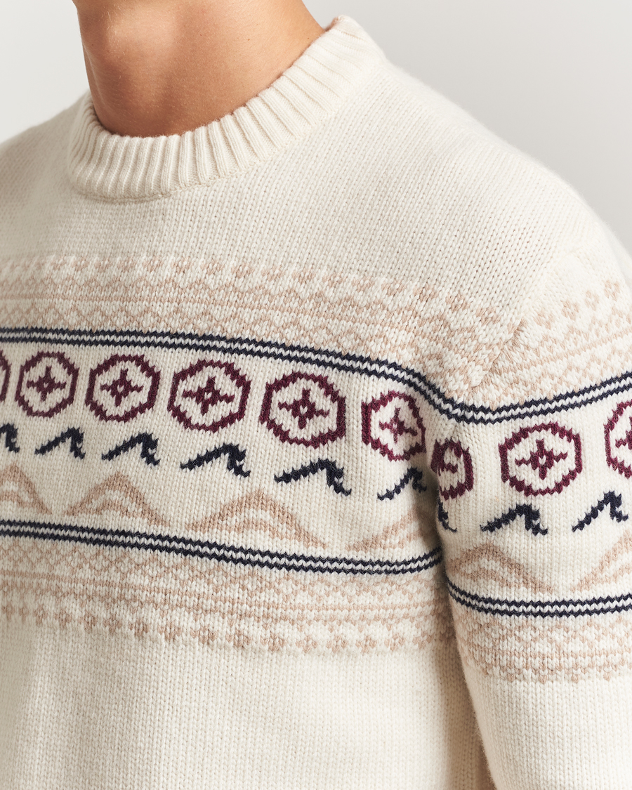 Herren | Pullover | KnowledgeCotton Apparel | Lambswool Knitted Crewneck Egret