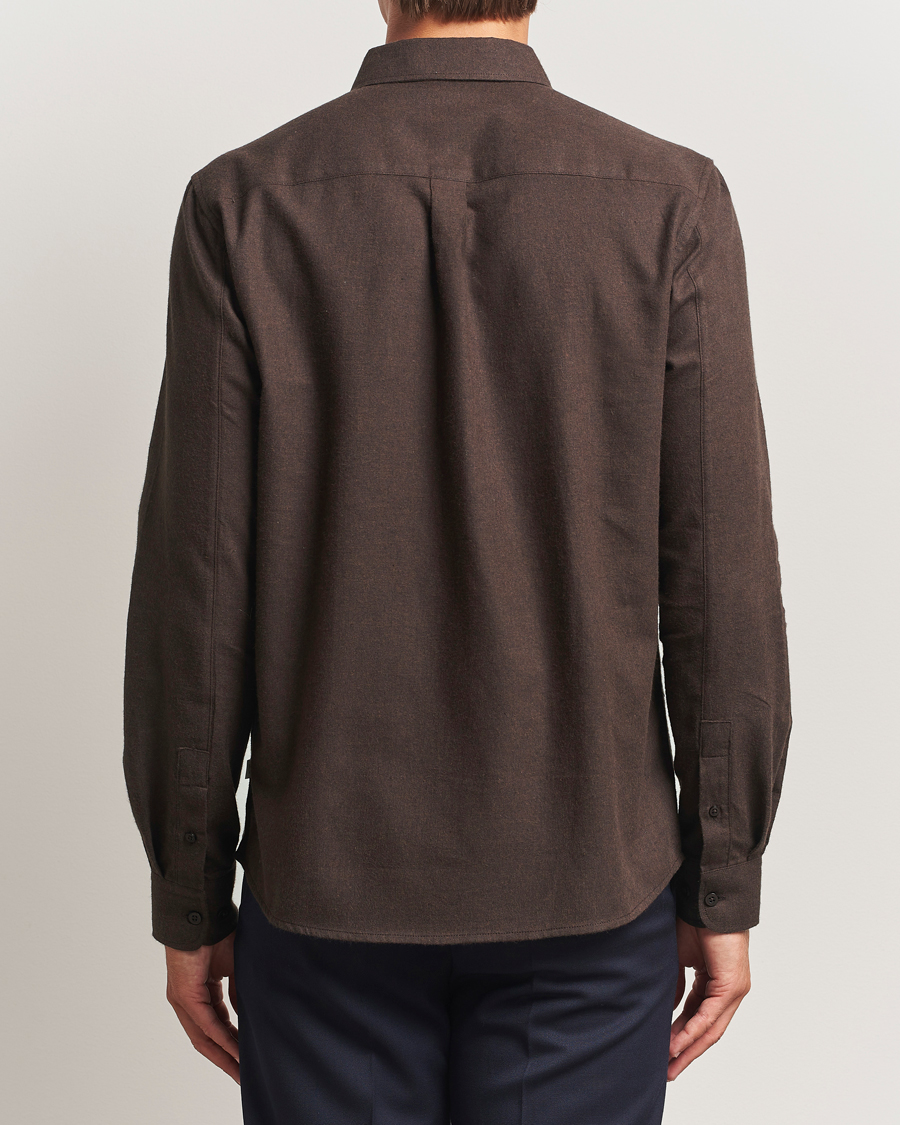 Herren | Hemden | KnowledgeCotton Apparel | Regular Fit Melange Flannel Shirt Chocolate