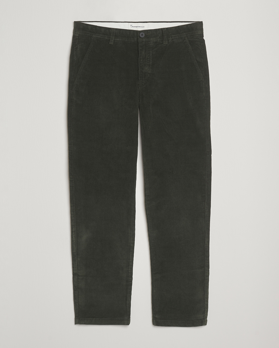 Herren | Hosen | KnowledgeCotton Apparel | Chuck Regular Cord Trousers Olive