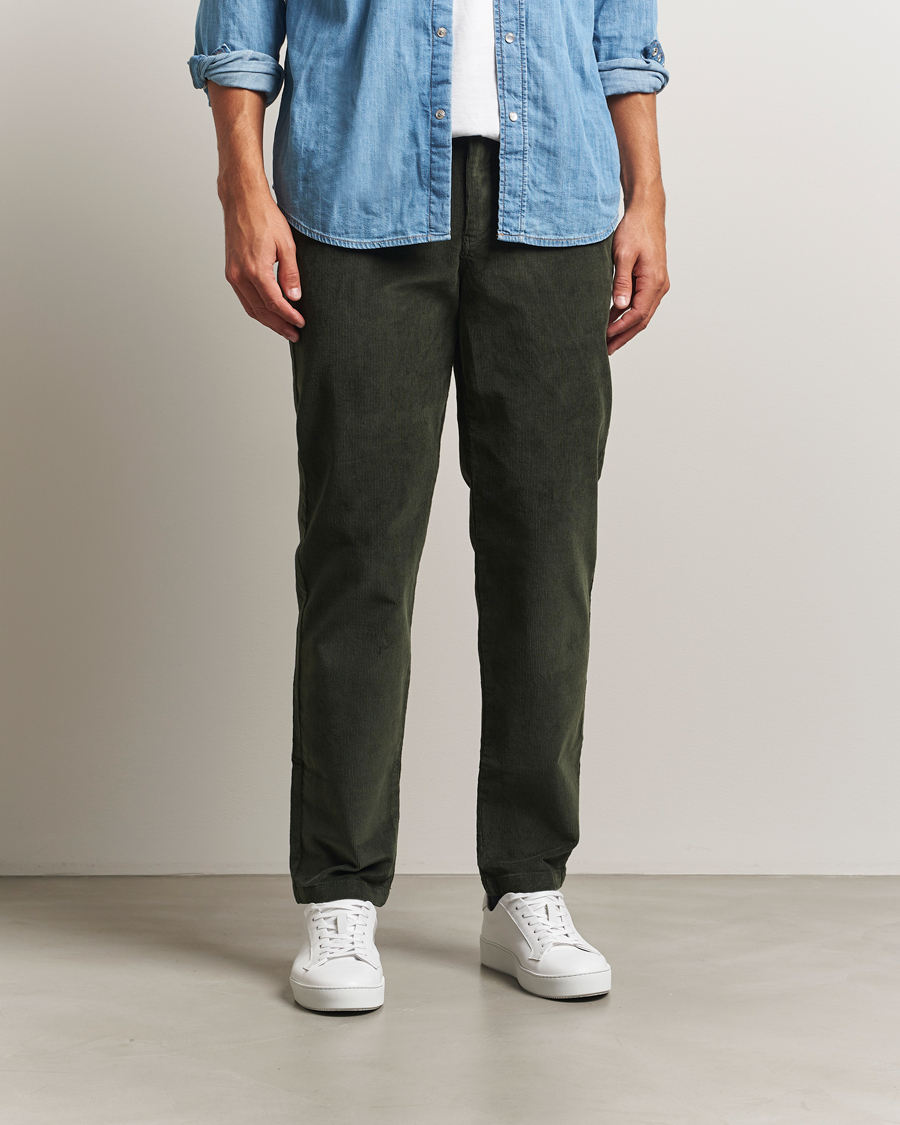 Herren | Hosen | KnowledgeCotton Apparel | Chuck Regular Cord Trousers Olive