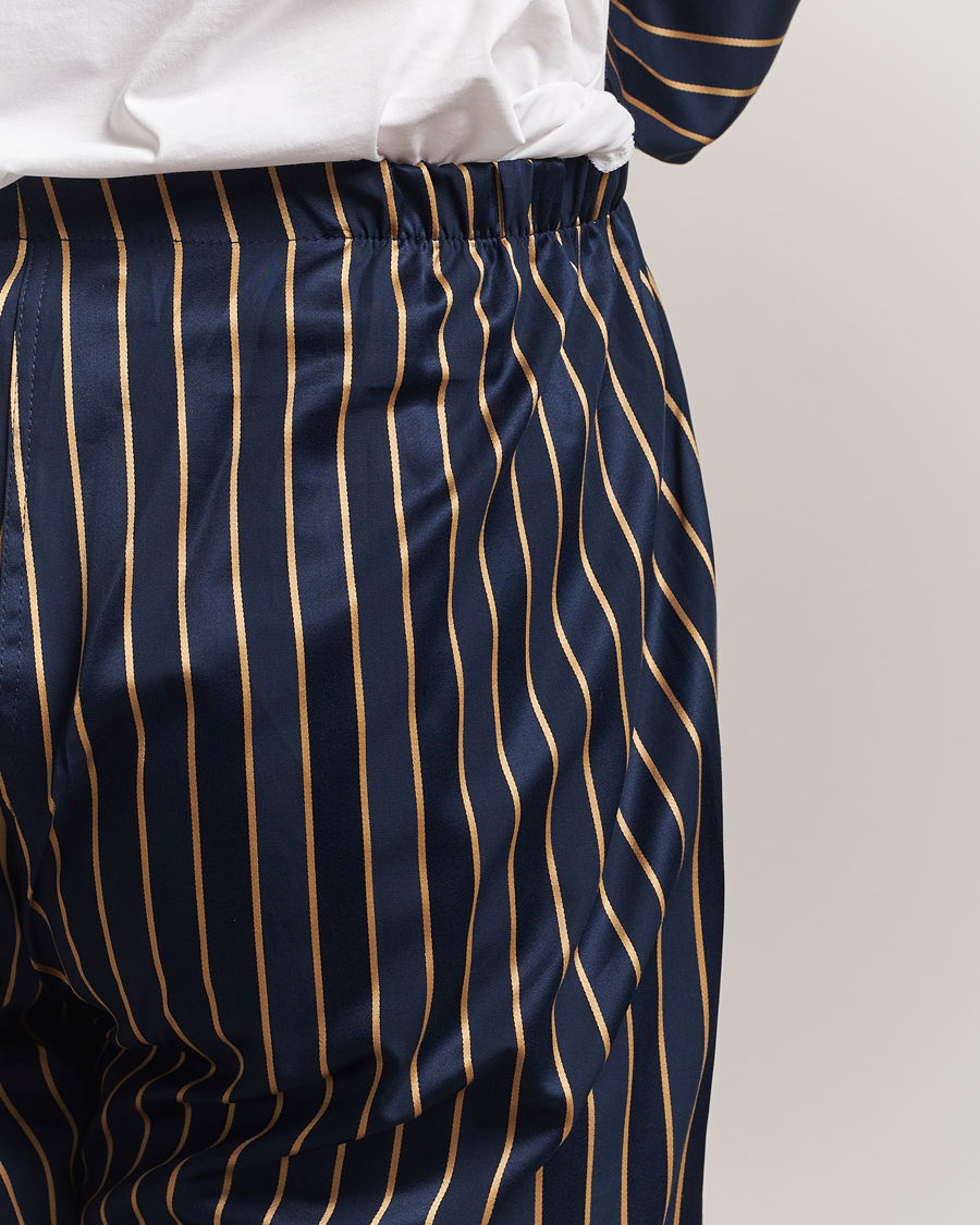 Herren | Schlafanzüge & Bademäntel | Derek Rose | Striped Cotton Pyjama Set Navy
