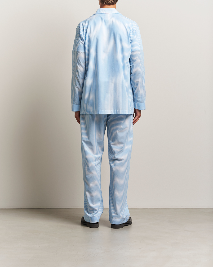 Herren | Schlafanzüge & Bademäntel | Derek Rose | Striped Cotton Pyjama Set Light Blue