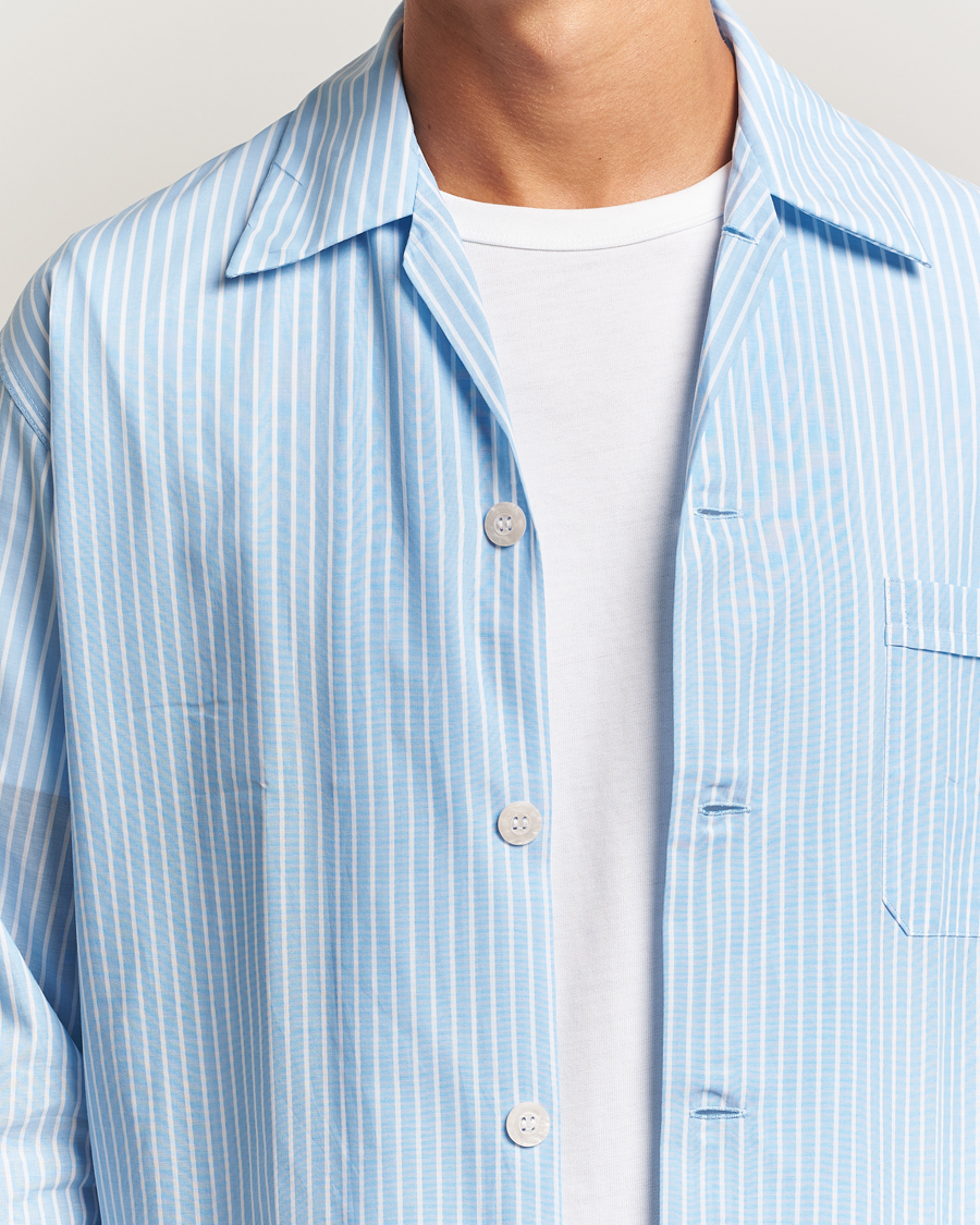 Herren | Schlafanzüge & Bademäntel | Derek Rose | Striped Cotton Pyjama Set Light Blue