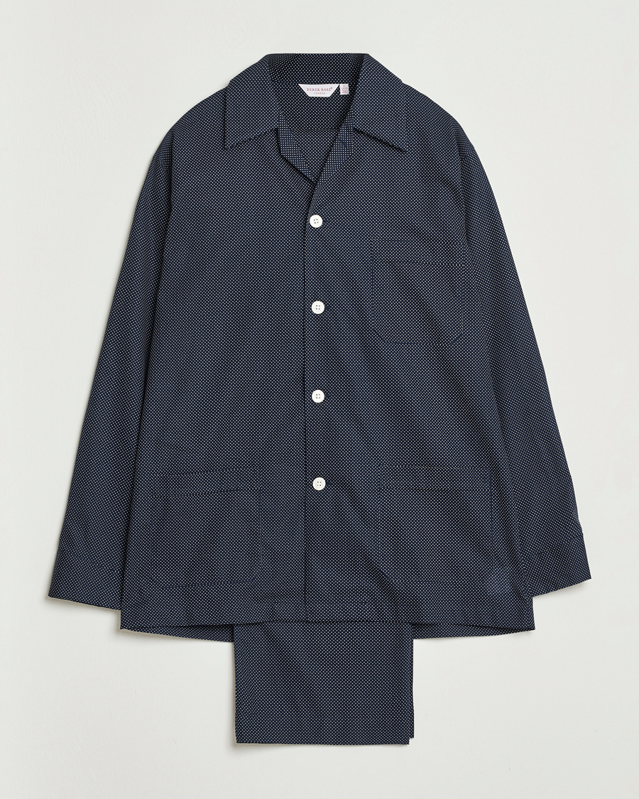 Herren | Schlafanzüge & Bademäntel | Derek Rose | Printed Cotton Pyjama Set Navy