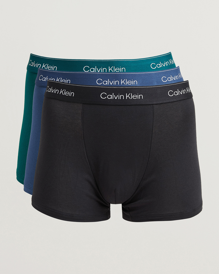 Herren | Unterwäsche | Calvin Klein | 3-Pack Icon Cotton Stretch Relaxed Trunk Green/Black/Blue
