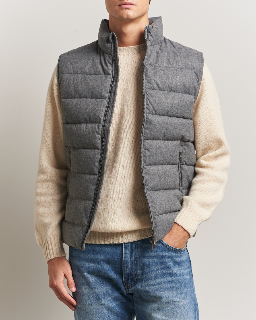 Herren | Westen | Save The Duck | Italo Padded Flannel Vest Mid Grey Melange
