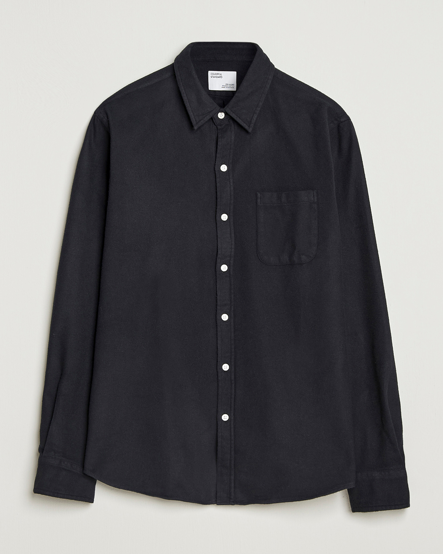 Herren | Hemden | Colorful Standard | Organic Flannel Shirt Deep Black