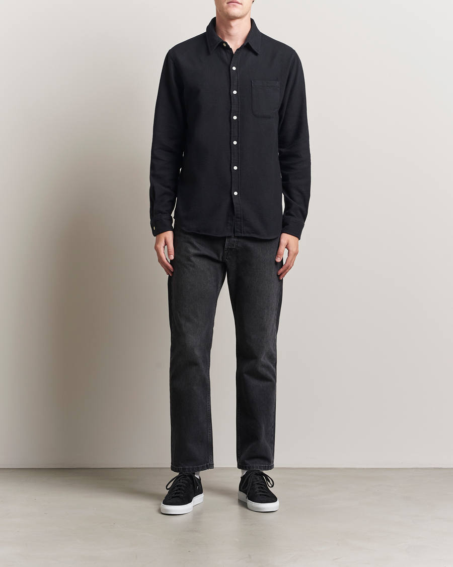 Herren | Hemden | Colorful Standard | Organic Flannel Shirt Deep Black