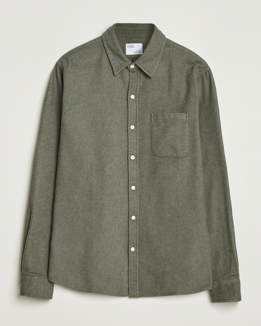 Herren | Hemden | Colorful Standard | Organic Flannel Shirt Dusty Olive