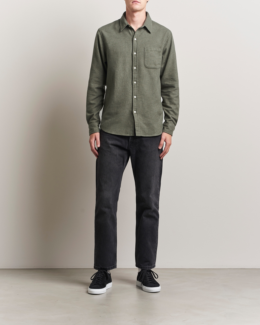 Herren | Hemden | Colorful Standard | Organic Flannel Shirt Dusty Olive