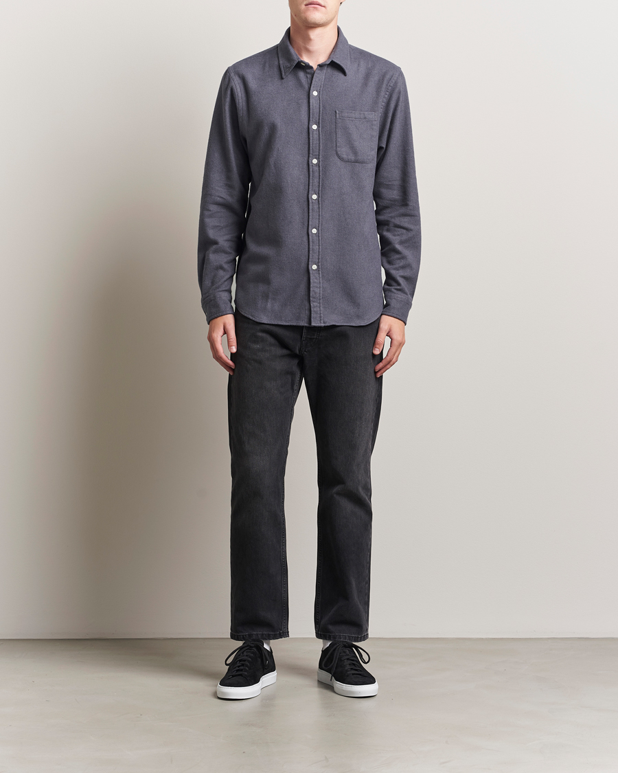 Herren | Hemden | Colorful Standard | Organic Flannel Shirt Lava Grey