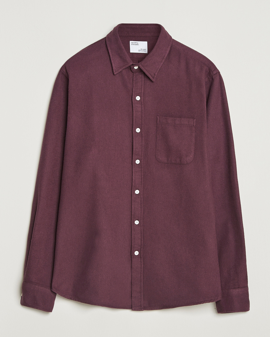 Herren | Hemden | Colorful Standard | Organic Flannel Shirt Oxblood Red