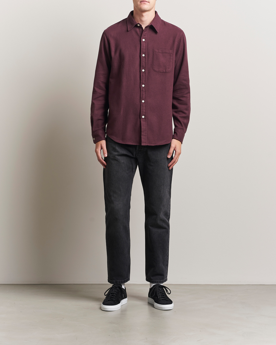 Herren | Hemden | Colorful Standard | Organic Flannel Shirt Oxblood Red